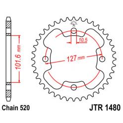 Звездочка задняя JT Sprockets (шаг 520 ) JT JTR1480